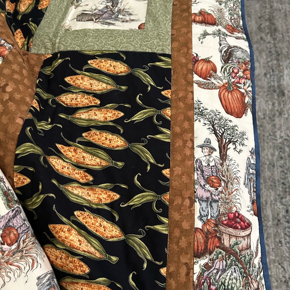 Autumn Harvest Quilt with Black and Brown Accents - Picture 3 of 5